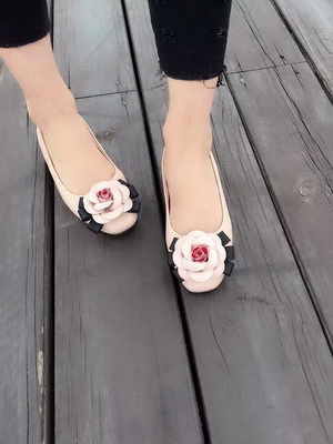 CHANEL Shallow mouth flat shoes Women--061